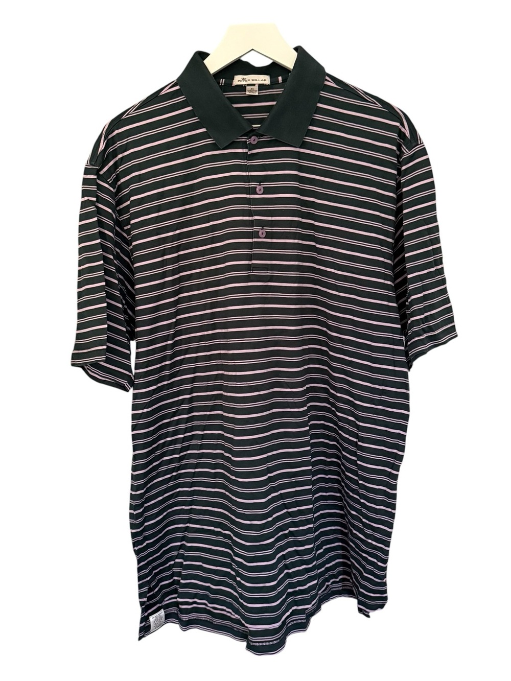 Peter Millar Polo Golf Polo Shirt Short Sleeve Polo Shirt Men XL Purple Striped